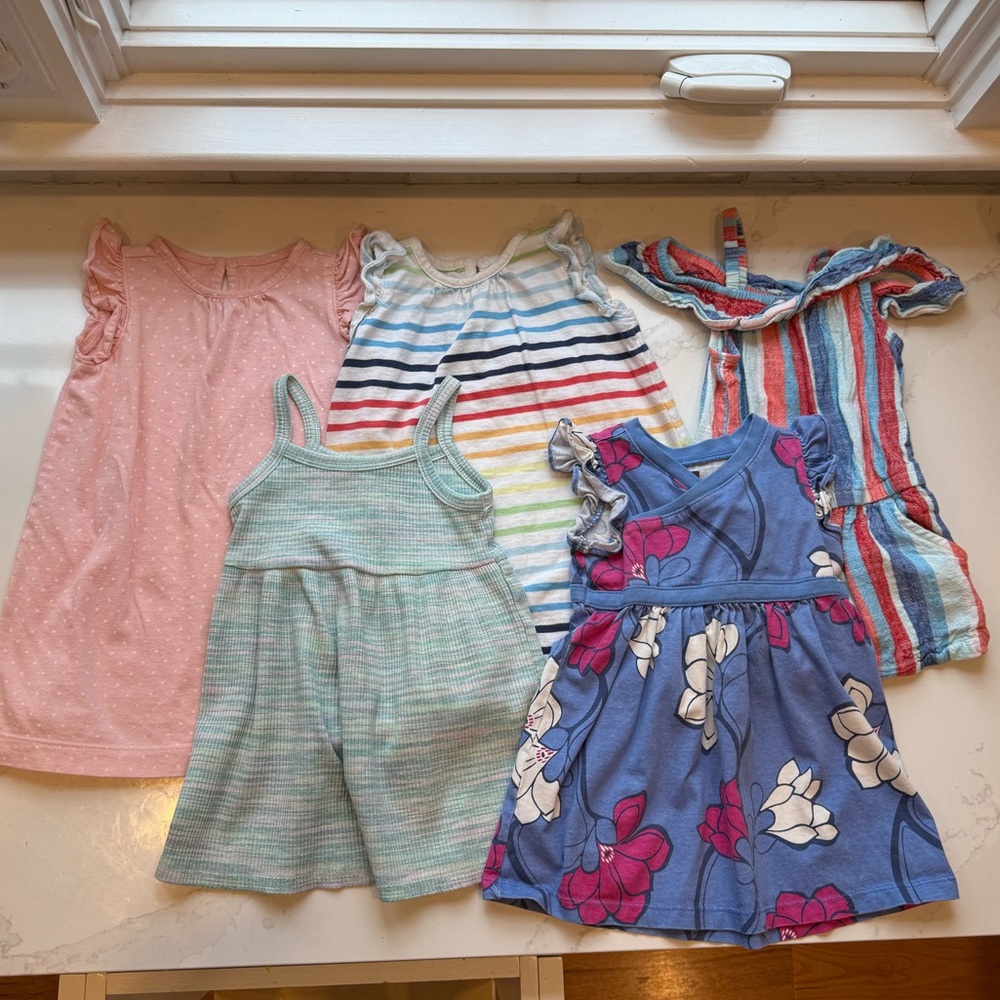 LOT 12-18 month baby girl dresses Tea, Primary, Cat & Jack spring summer toddler